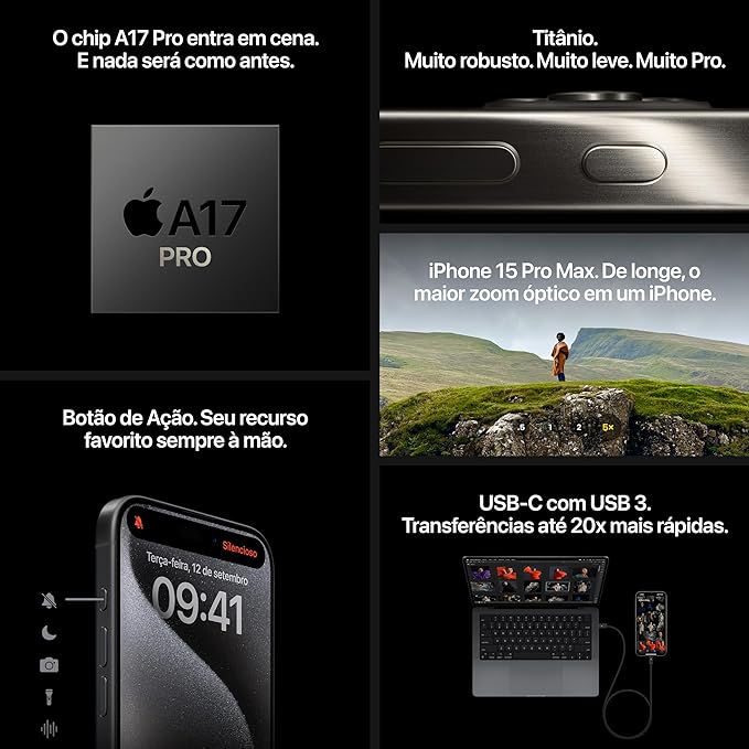 IPHONE 15 PRO 128 GB - LACRADO    GARANTIA APPLE 1 ANO